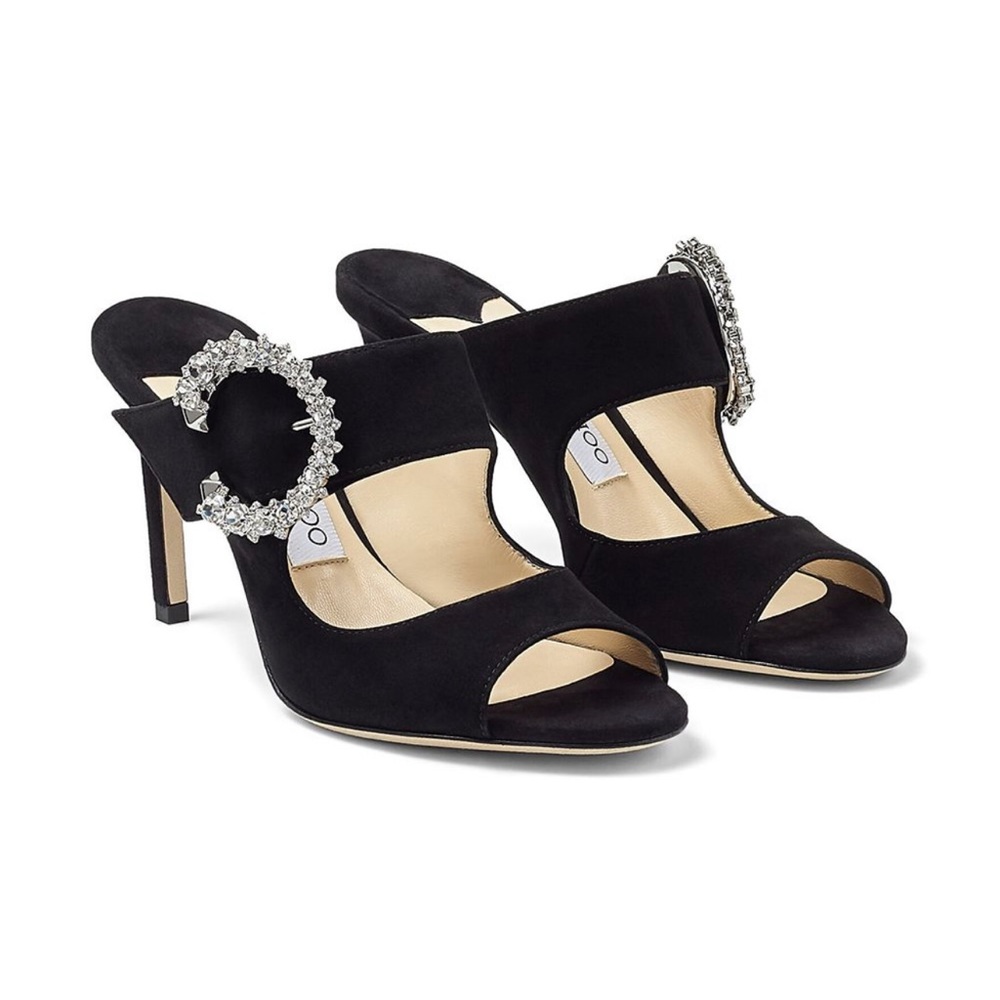 Brand new in box
Jimmy Choo Saf 85 Suede Sandal with Swarovski Crystals